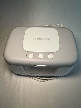 Joolbaby White Baby Wipe Warmer with light and stay shut lid.